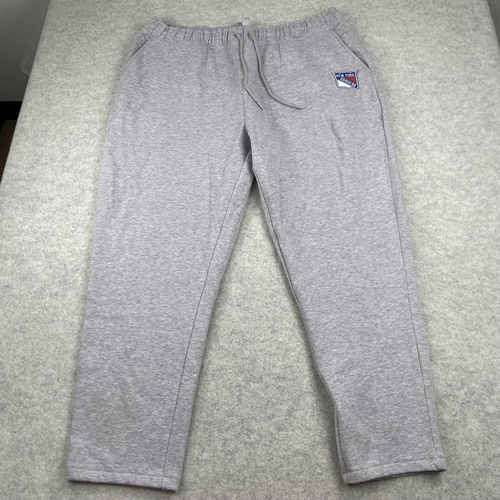 New York Rangers Pants Mens 3XL 40x30 Gray NHL Hockey Antigua Fleece Sweatpants